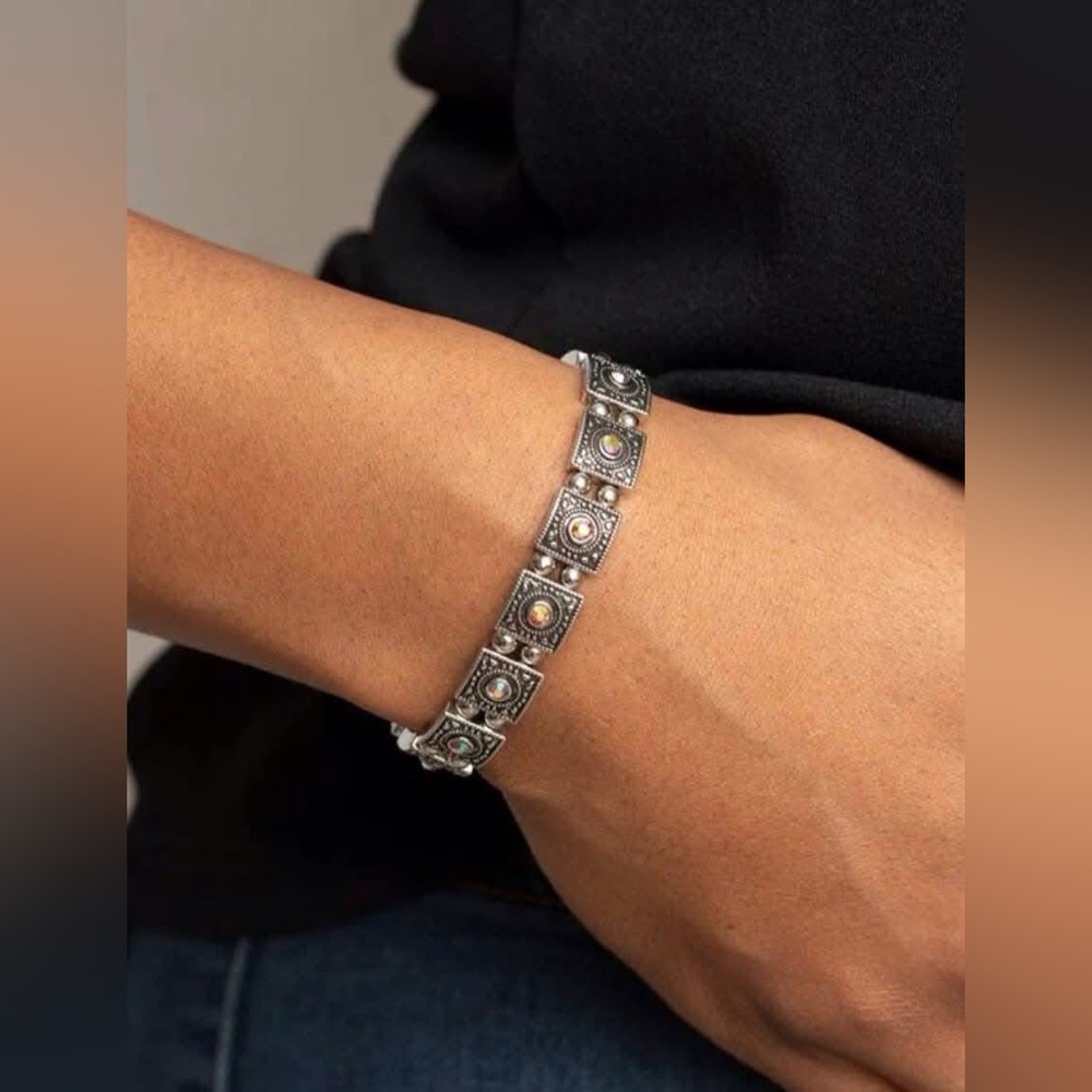 Paparazzi Silver Bracelet with Sparkling Accents